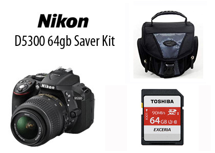 Nikon D5300 18-55mm AF-P VR 64gb Saver Kit